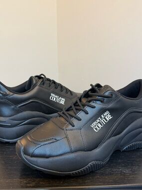 Versace Jeans Collection Black Men's Chunky Leather Sneakers